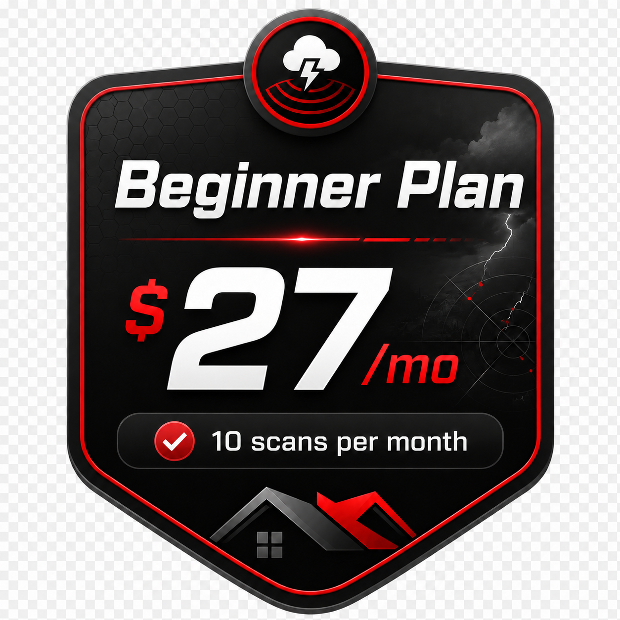 Beginner Plan $27 per month pricing badge