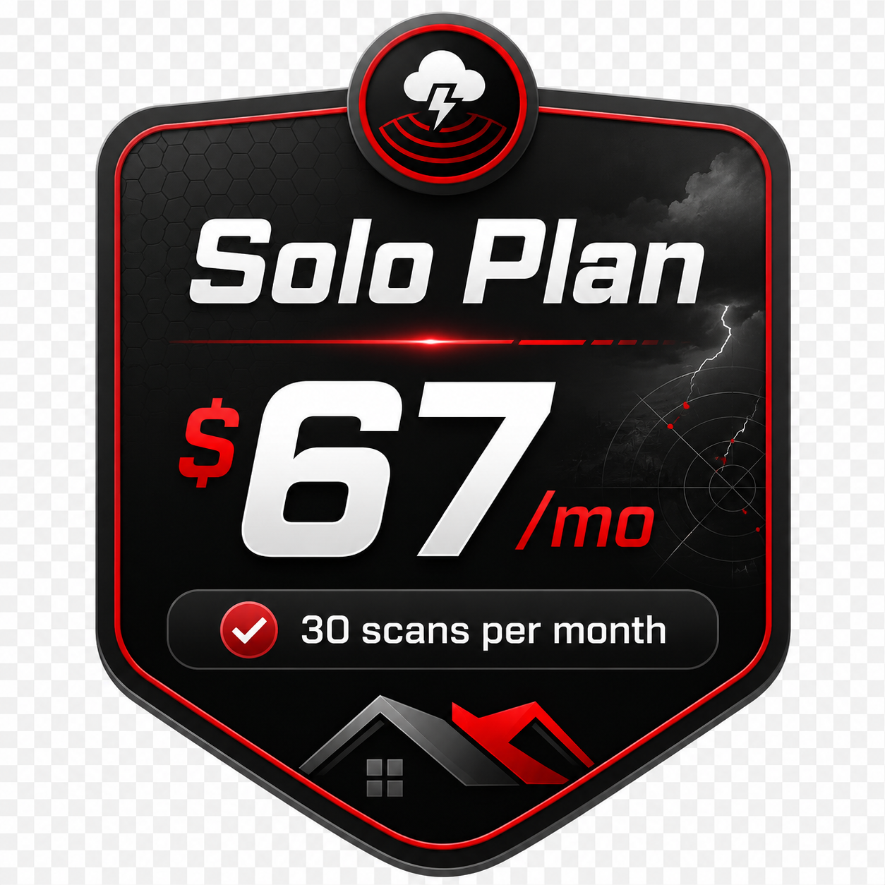 Solo Plan $67 per month pricing badge